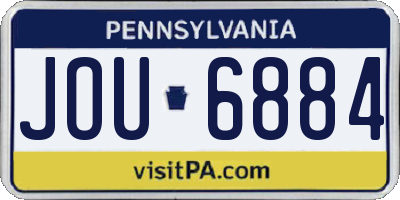 PA license plate JOU6884