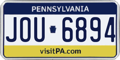 PA license plate JOU6894