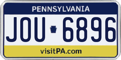 PA license plate JOU6896