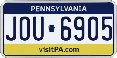 PA license plate JOU6905