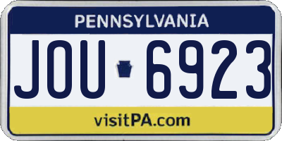 PA license plate JOU6923