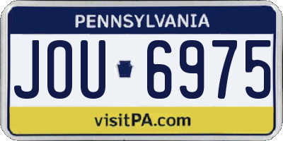 PA license plate JOU6975