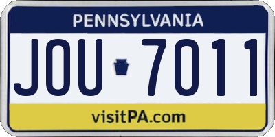PA license plate JOU7011
