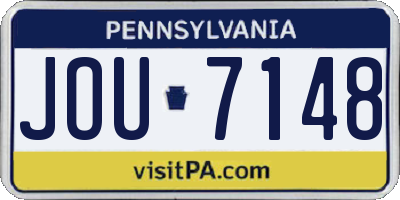 PA license plate JOU7148