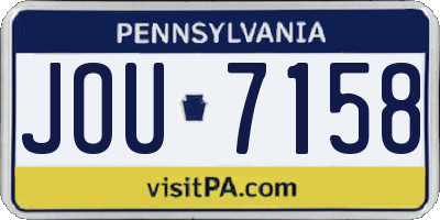 PA license plate JOU7158
