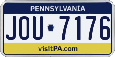 PA license plate JOU7176