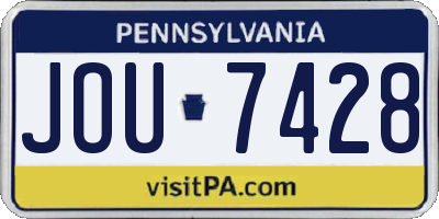 PA license plate JOU7428