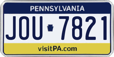 PA license plate JOU7821