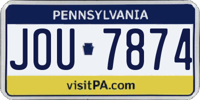 PA license plate JOU7874