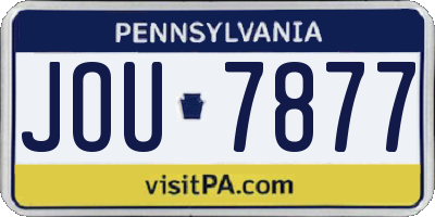 PA license plate JOU7877
