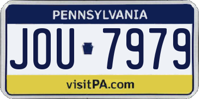 PA license plate JOU7979