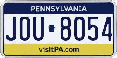 PA license plate JOU8054