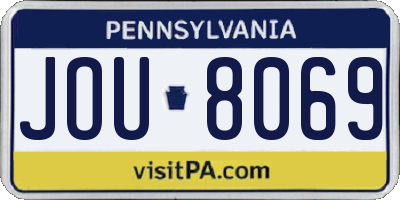 PA license plate JOU8069