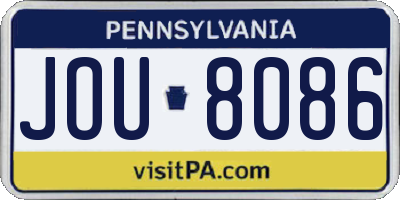 PA license plate JOU8086