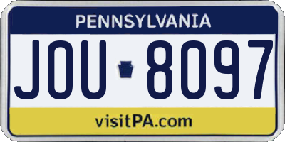 PA license plate JOU8097