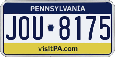 PA license plate JOU8175