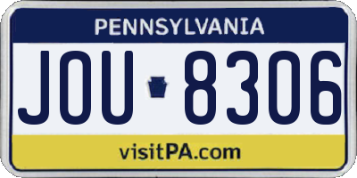 PA license plate JOU8306