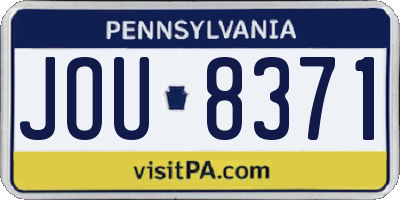 PA license plate JOU8371