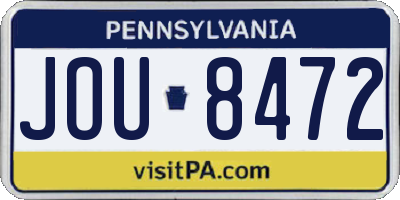 PA license plate JOU8472