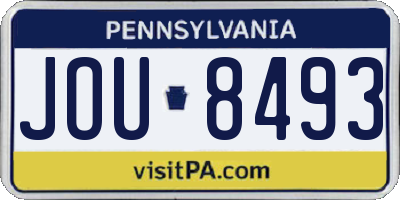 PA license plate JOU8493