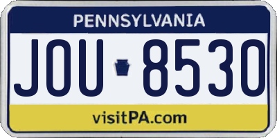 PA license plate JOU8530