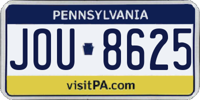 PA license plate JOU8625