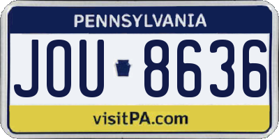 PA license plate JOU8636