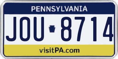 PA license plate JOU8714