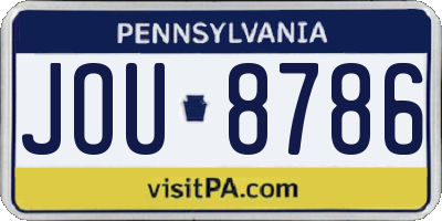 PA license plate JOU8786