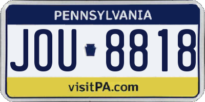 PA license plate JOU8818