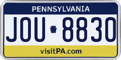 PA license plate JOU8830