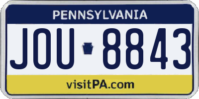 PA license plate JOU8843