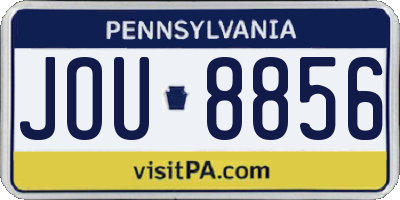 PA license plate JOU8856