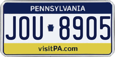 PA license plate JOU8905