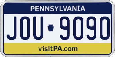 PA license plate JOU9090