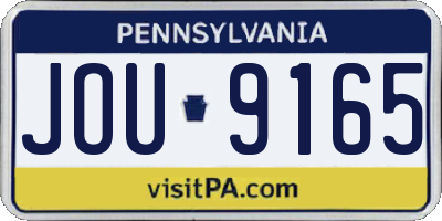 PA license plate JOU9165