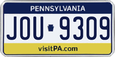 PA license plate JOU9309