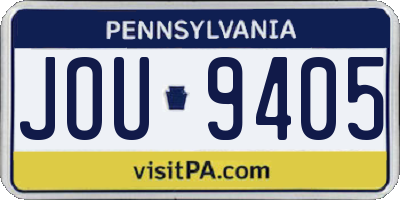 PA license plate JOU9405