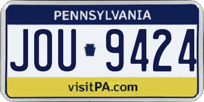 PA license plate JOU9424