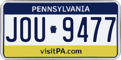 PA license plate JOU9477