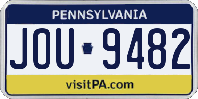 PA license plate JOU9482