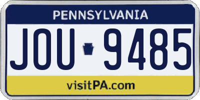 PA license plate JOU9485