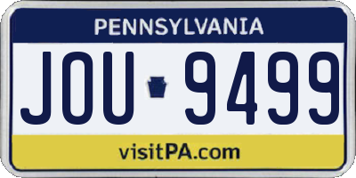 PA license plate JOU9499