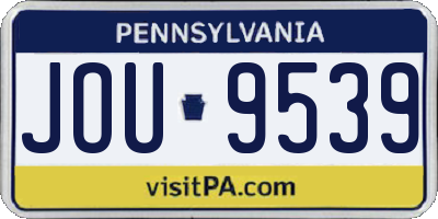 PA license plate JOU9539