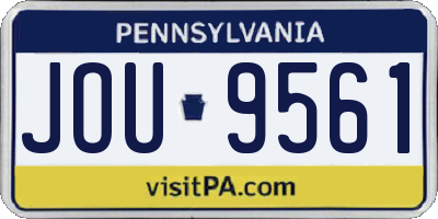 PA license plate JOU9561