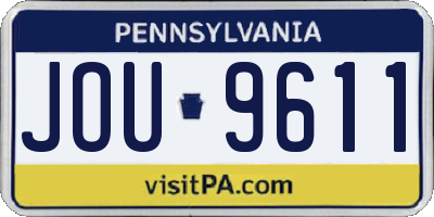 PA license plate JOU9611