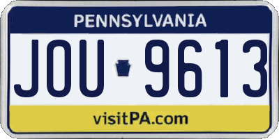 PA license plate JOU9613