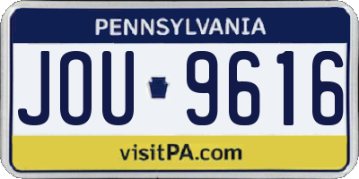 PA license plate JOU9616