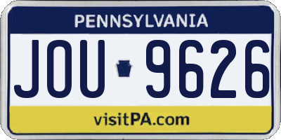 PA license plate JOU9626