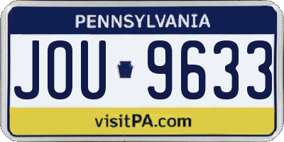 PA license plate JOU9633